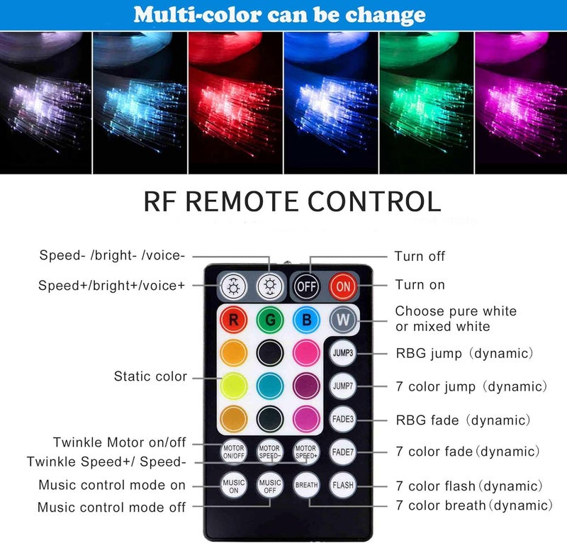ATOKEE Store 10W Twinkle 550pcs Starlight Headliner Kit, 0.03in 9.8ft Fiber Optic Star Lights for Car Home Roof Use with APP/Remote Control - Image 3